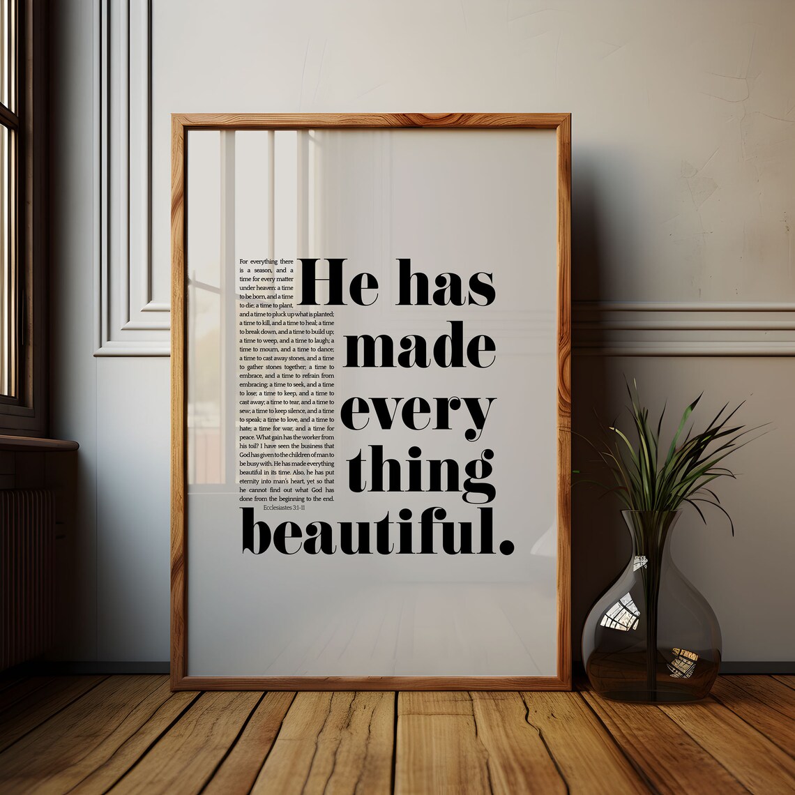 Ecclesiastes 3:11 Scripture Art Print, Bold Verse