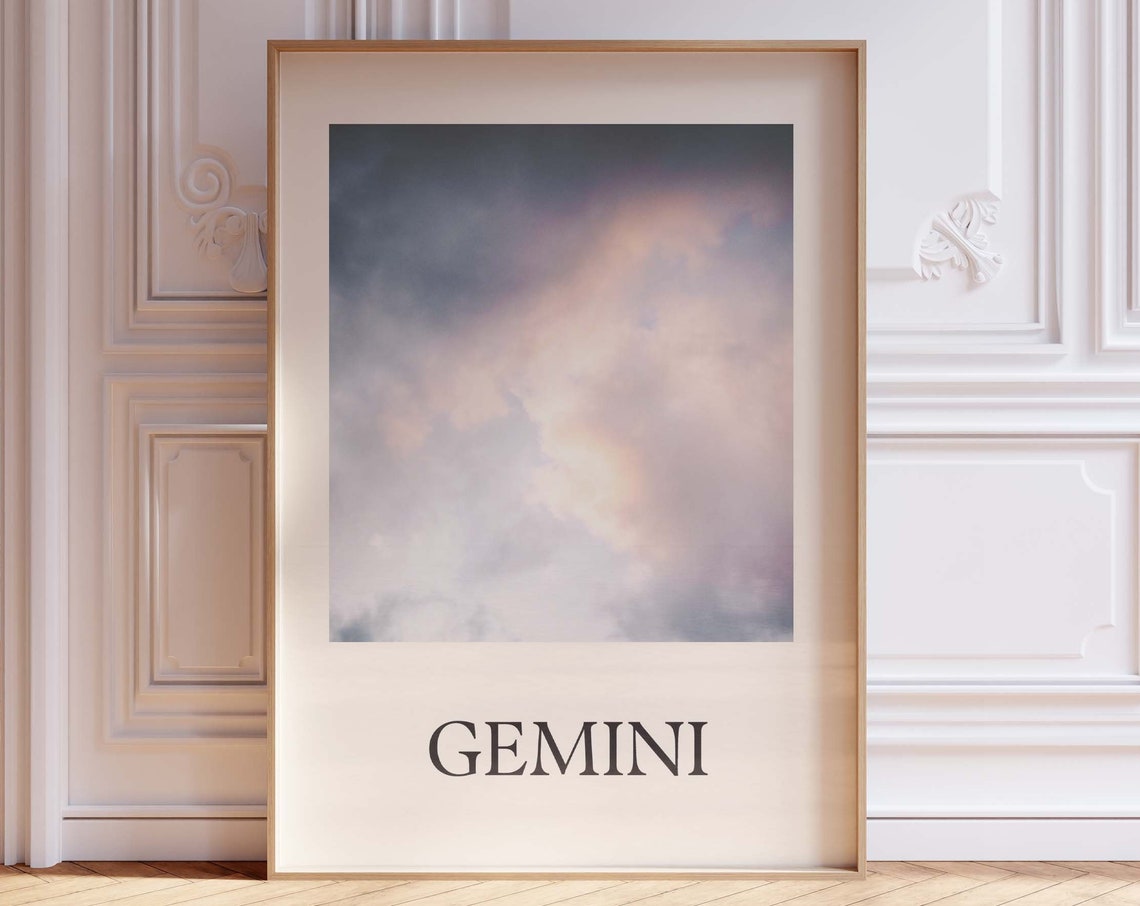 Gemini Print Trendy Zodiac Art Cloud Photography Girlies Astrology Wall Cute
