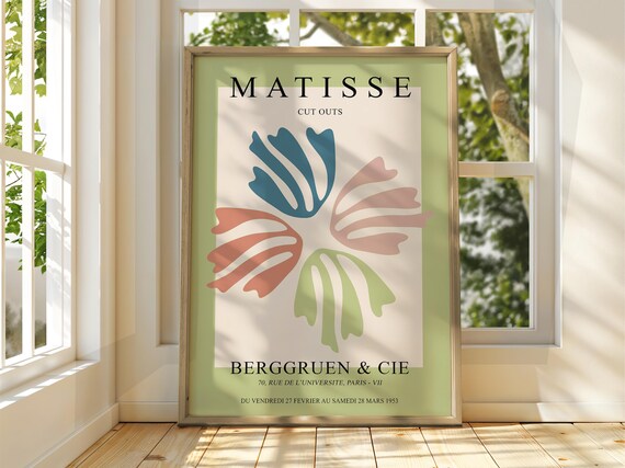 Matisse Cut Outs Pastel Flower Abstract 1953 Exhibition Wall Art