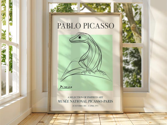 Pablo Picasso Art Exhibition Print Line Classic Poster Gallery Home Decor Fox