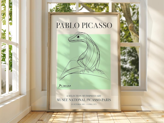 Pablo Picasso Lizard Line Art Inspired Gallery Exhibition Print