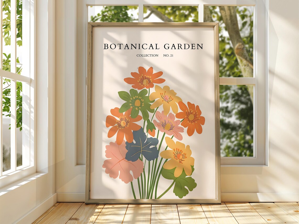 Botanical Garden Collection No 21 Colorful Wildflower Bouquet Poster