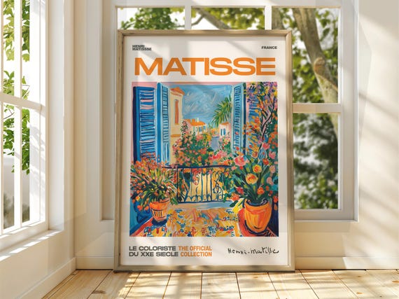 Henri Matisse Mediterranean Terrace Art Exhibition Print Coastal Classic Balcony