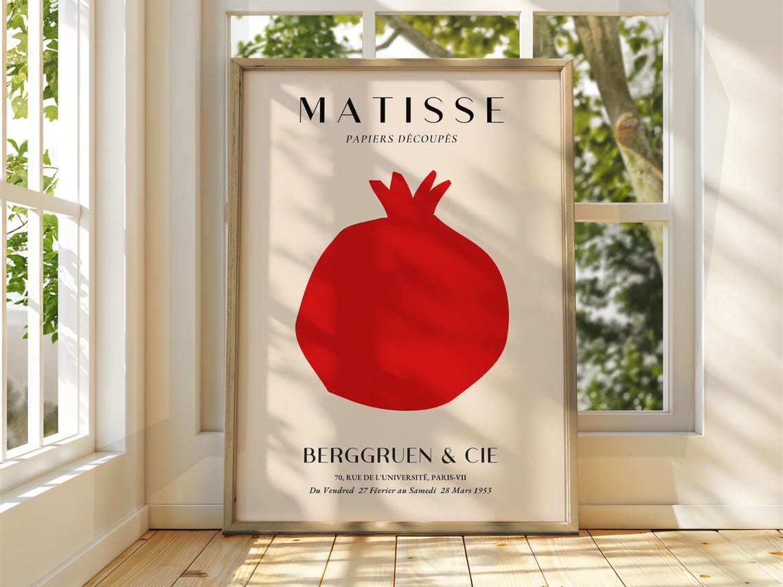 Henri Matisse Red Pomegranate Papiers Decoupes Berggruen 1953 Poster