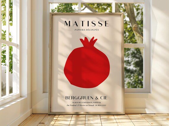 Henri Matisse Red Pomegranate Papiers Decoupes Berggruen 1953 Poster