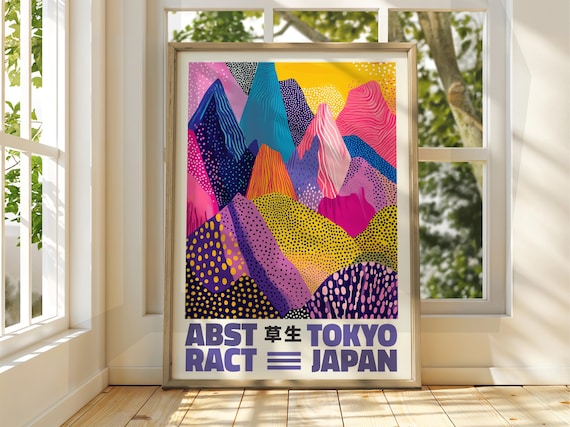 Abstract Dot Poster Art Exhibition Japanese Gallery Print Bright Japan