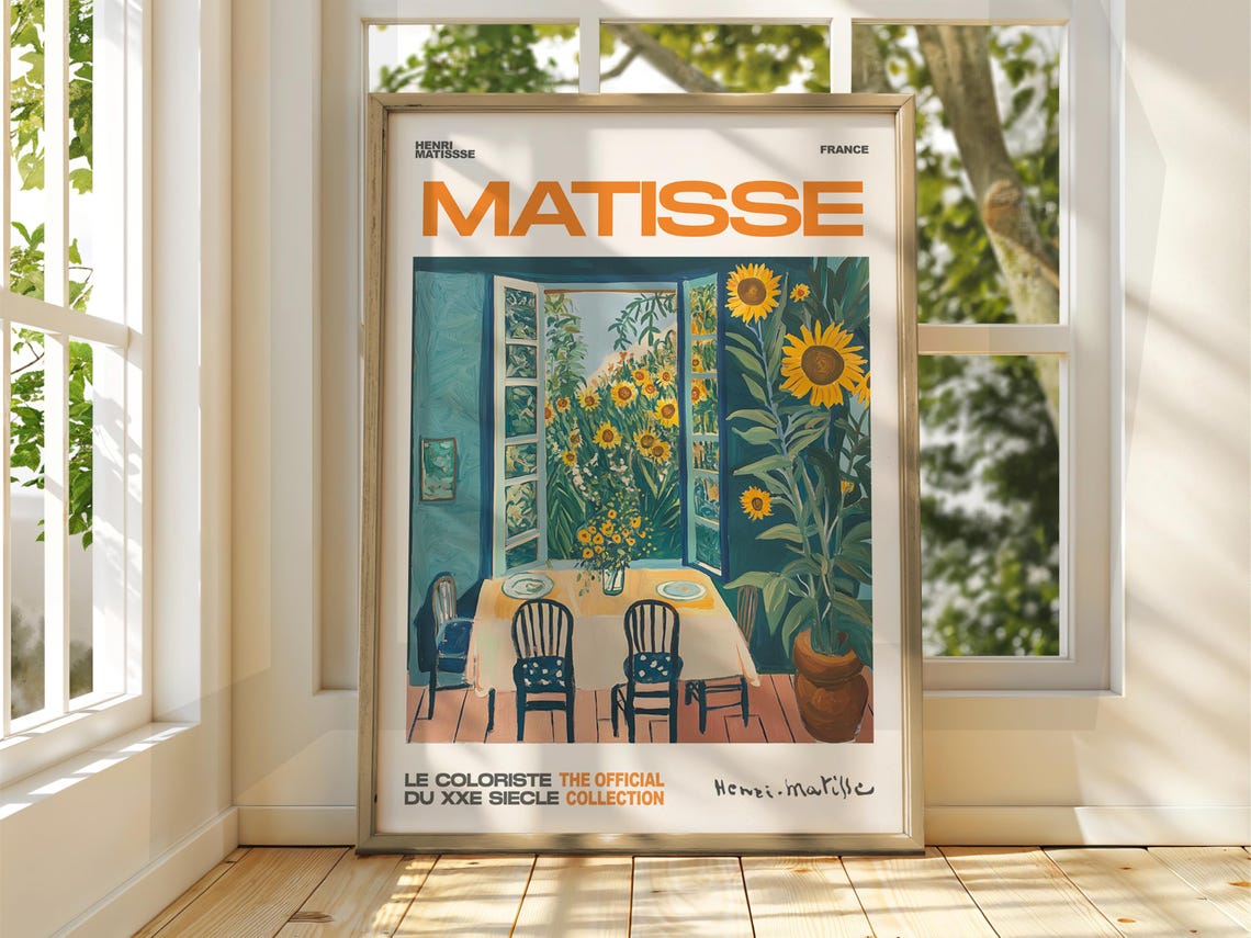Henri Matisse Fauvist Sunflower Dining Room Window Garden Poster