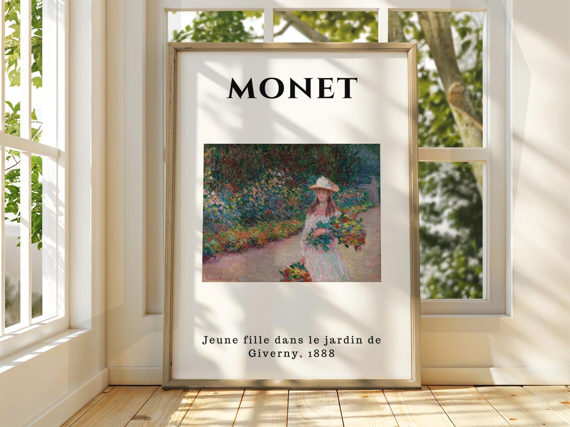 Claude Monet Girl in the Giverny Garden 1888 Impressionist Poster