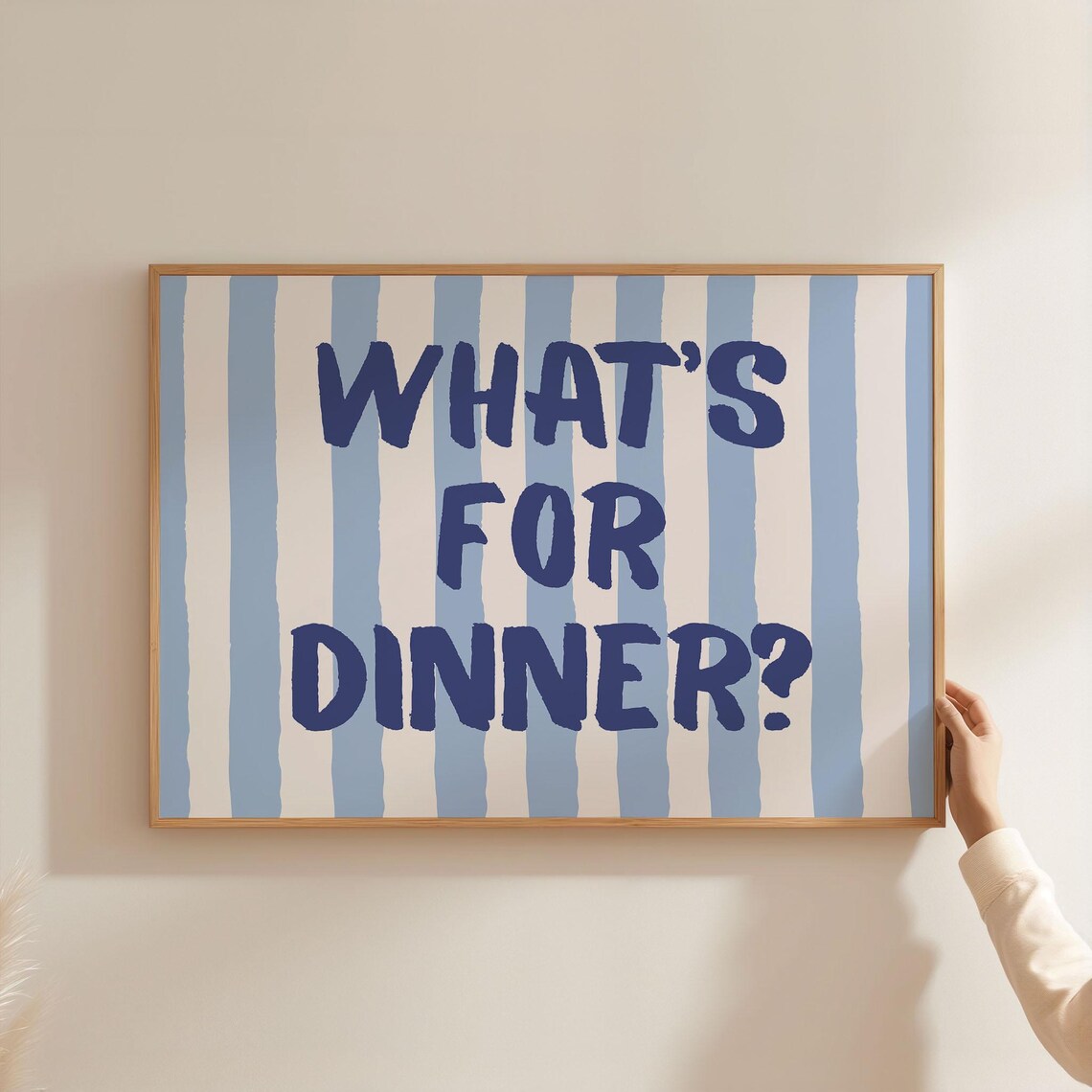 What's For Dinner? Stripe Horizontal Kitchen Art Print