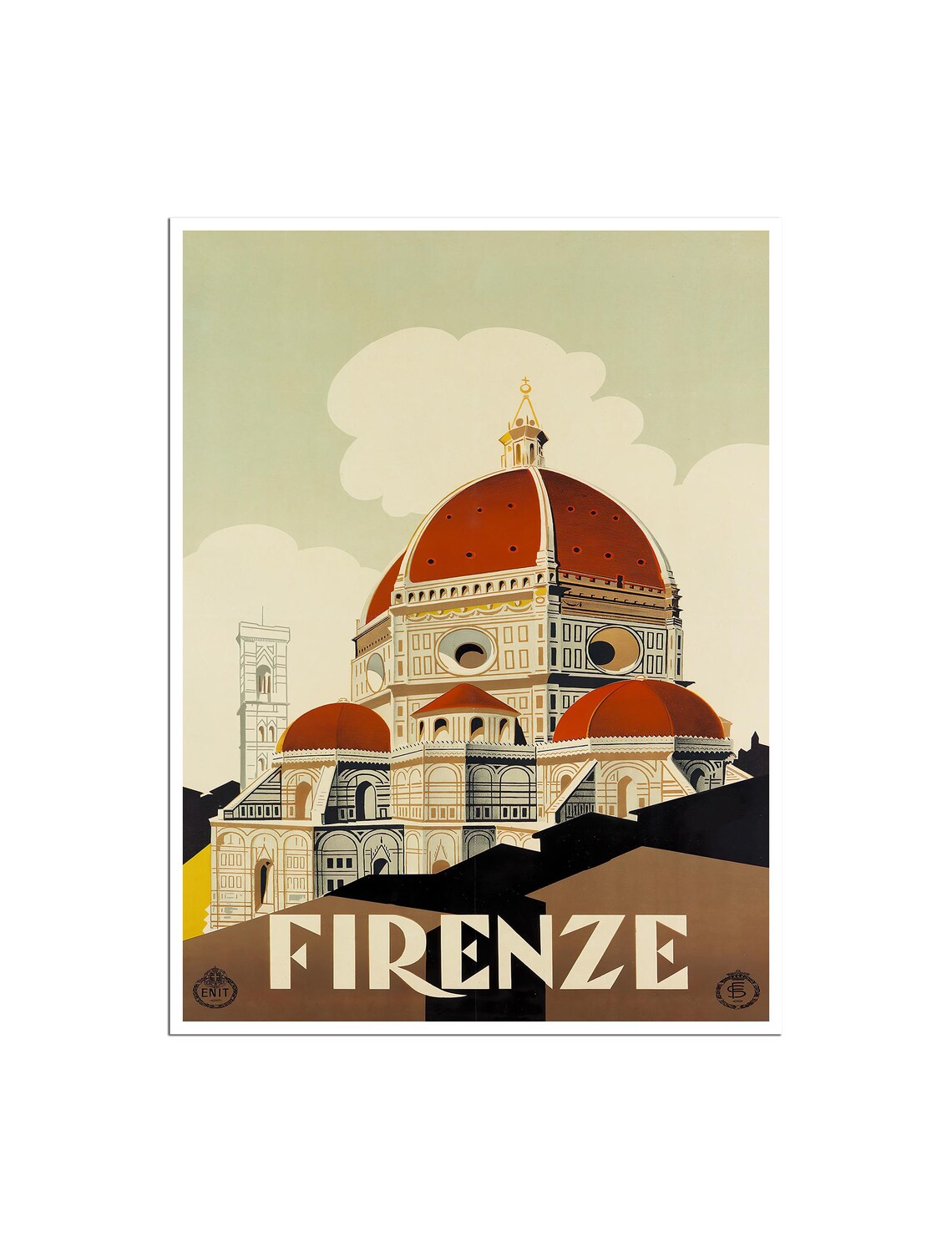 Firenze Florence Italy Duomo Cathedral Vintage Travel Poster