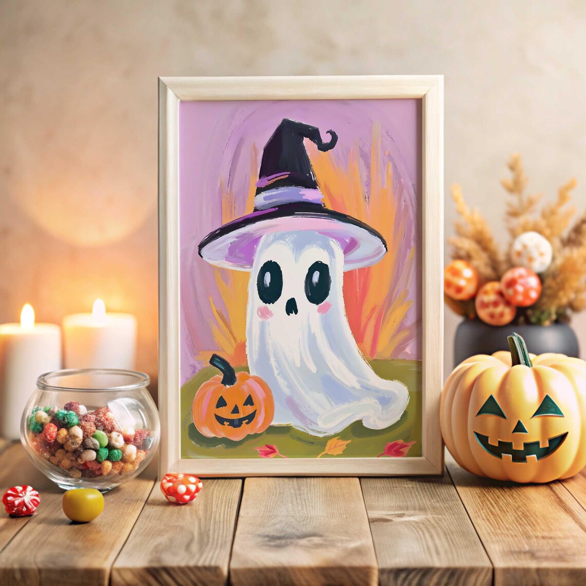 Cute Halloween Nursery Trick Or Treat Poster