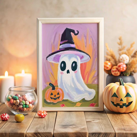 Cute Halloween Nursery Trick Or Treat Poster