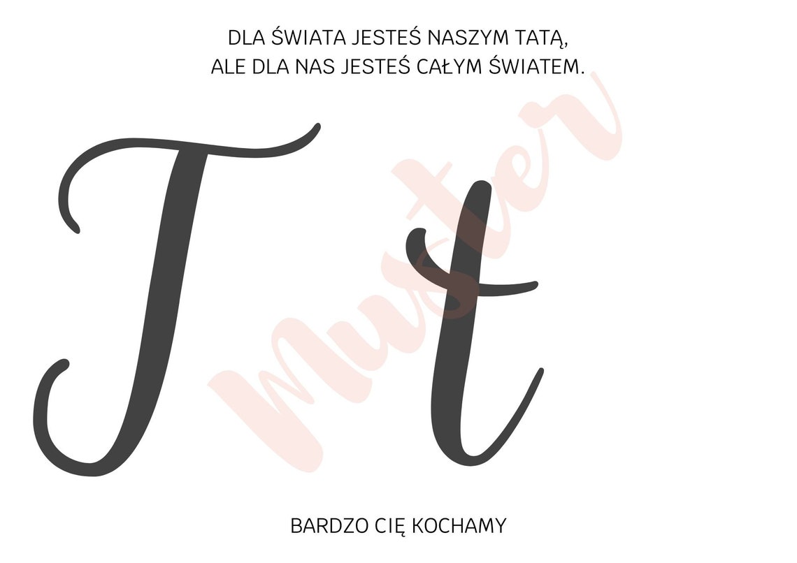 Polish Tata Handprint Dad Quote Blue Pink Keepsake Art Poster - Image 3