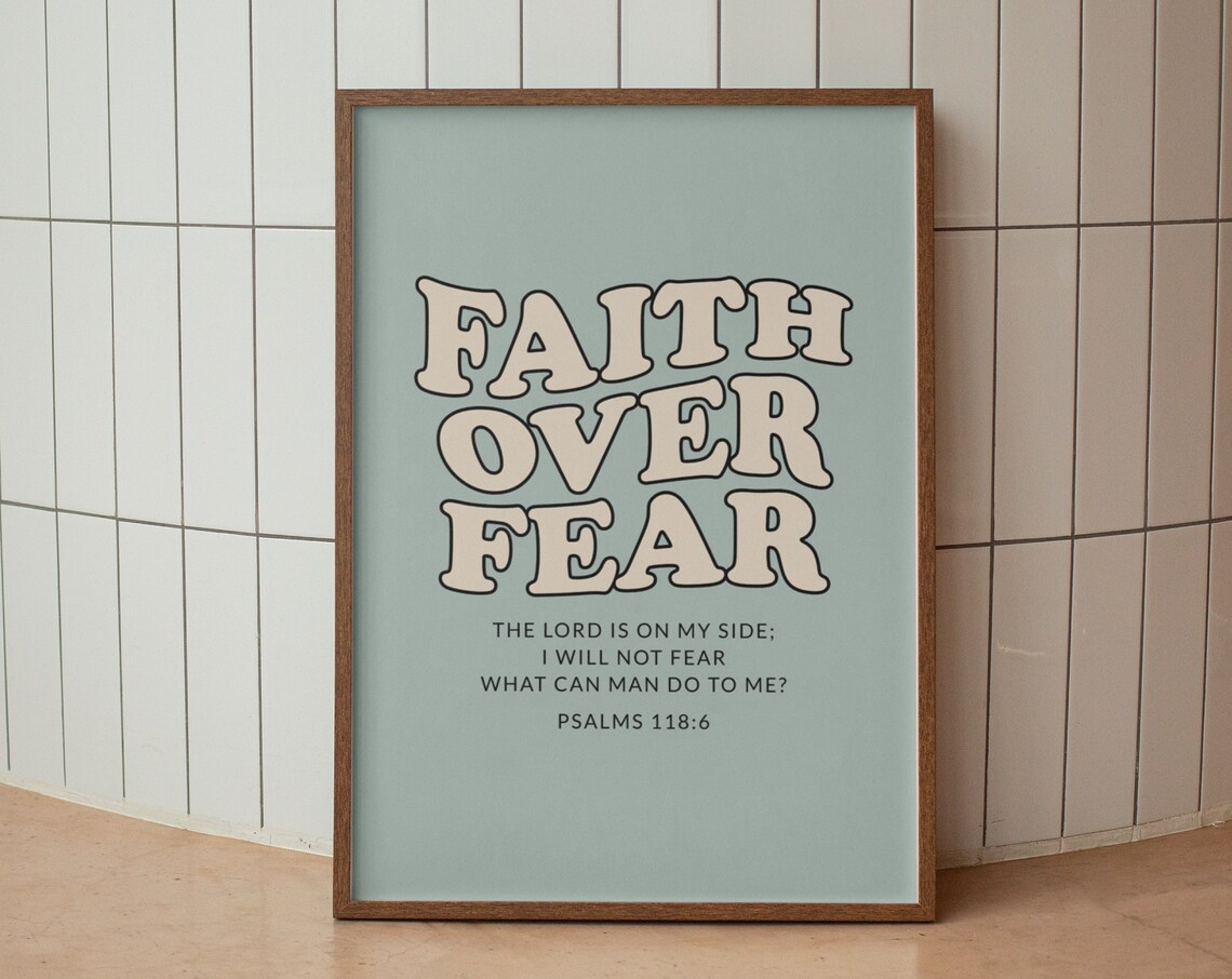Retro Christian Psalms Art Print, Faith Wall Decor