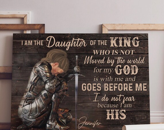Personalized Woman Warrior Daughter Of The King Art Print