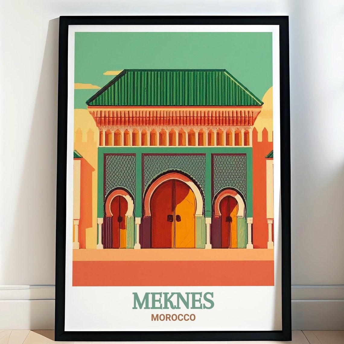 Meknes Morocco Royal Palace Moorish Gate Architecture Poster