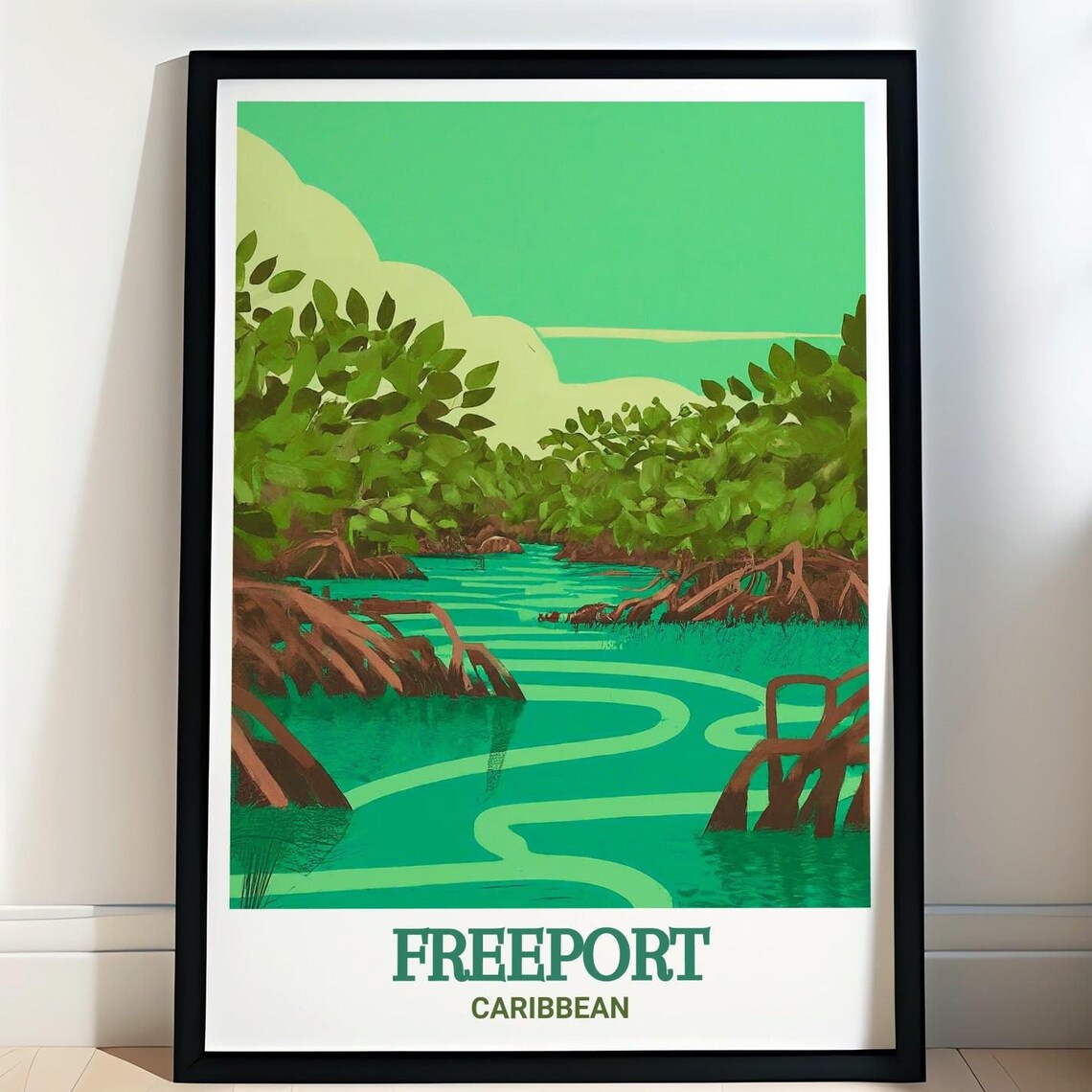 Freeport Caribbean Lucayan Emerald Green Mangrove Waterway Poster