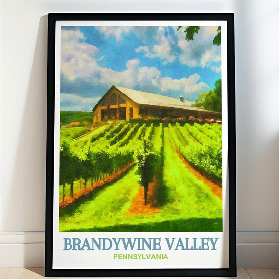 Brandywine Valley Pennsylvania Vineyard Barn Rolling Hills Poster