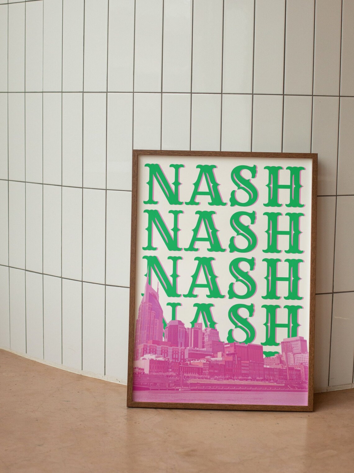 Nashville Travel Poster, Colorful Tennessee Wall Decor