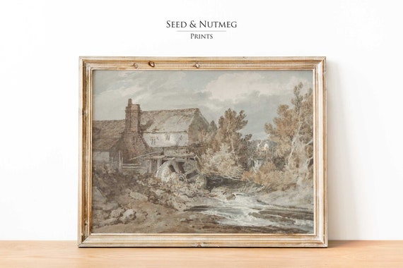 Rural Town Muted Neutral Wall Art Prints Light Academia Vintage Muted Neutral Wall Decor Wall Art 134