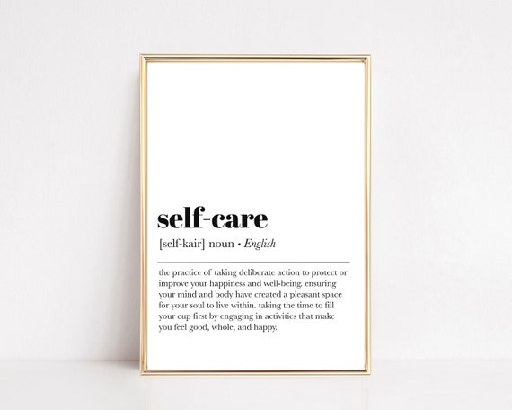 Self Care Definition Minimalist Poster Print