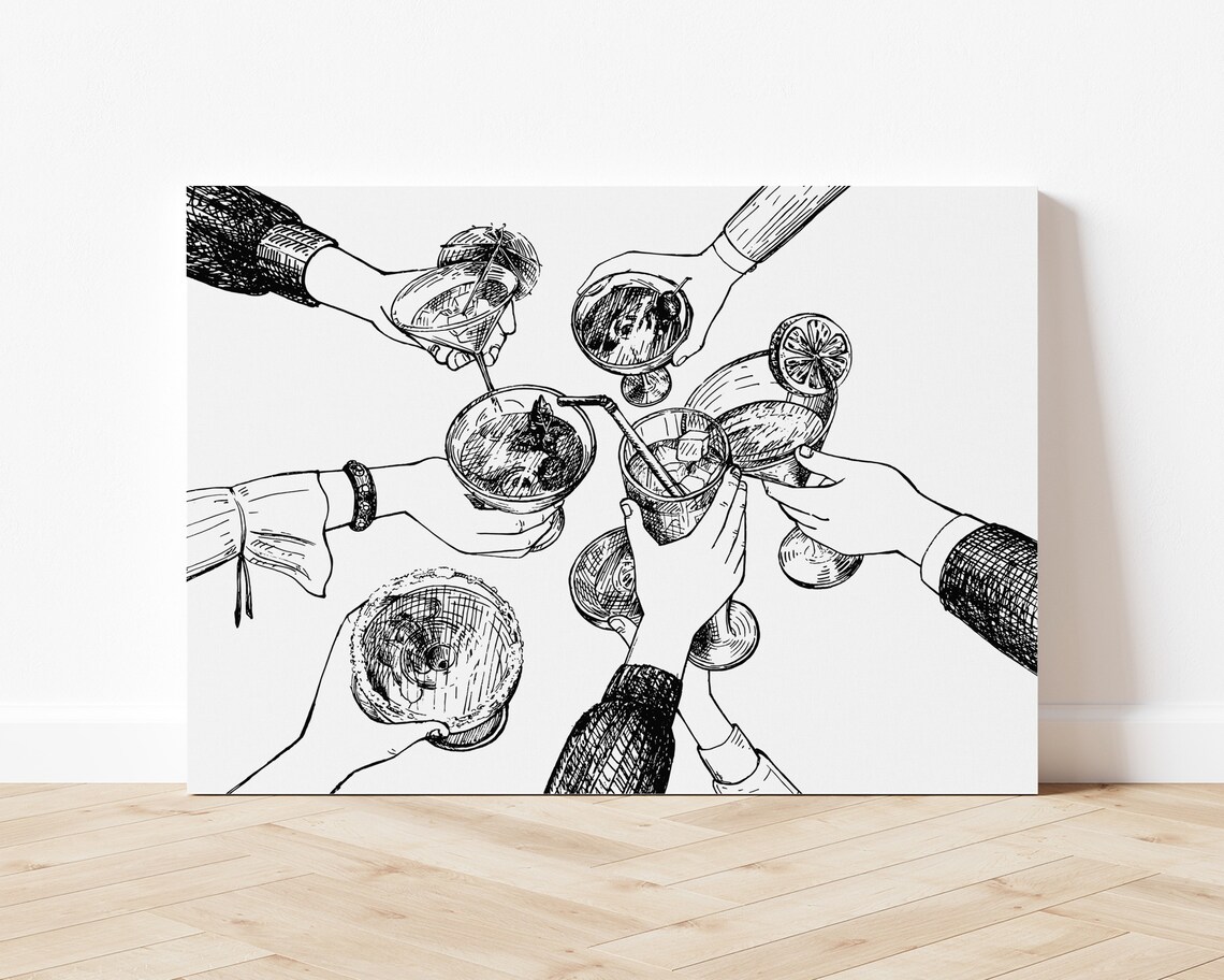 Cheers Bar Decor Art Print, Bar Cart Style