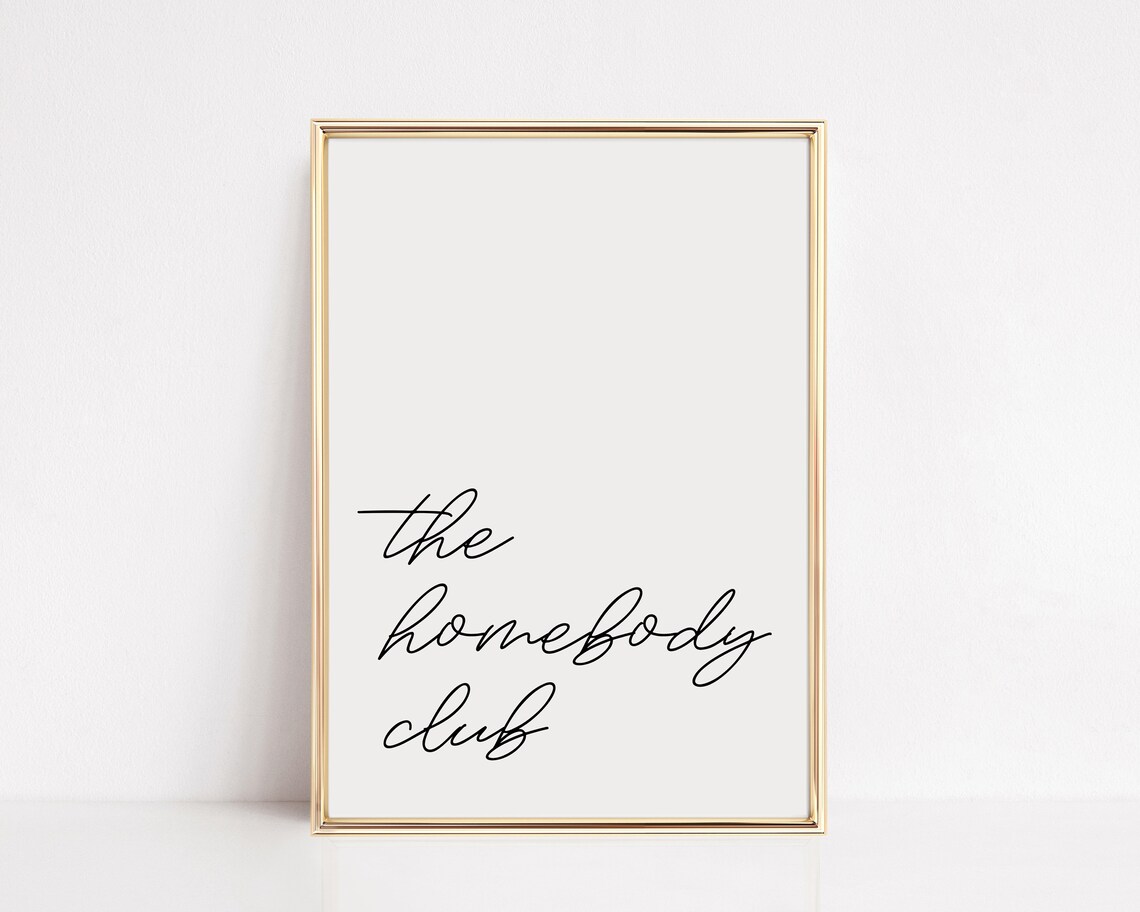 Homebody Club Neutral Typography Art Print