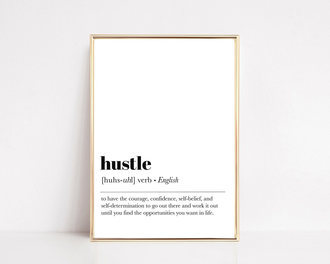 Hustle Definition Poster, Office Decor For Women