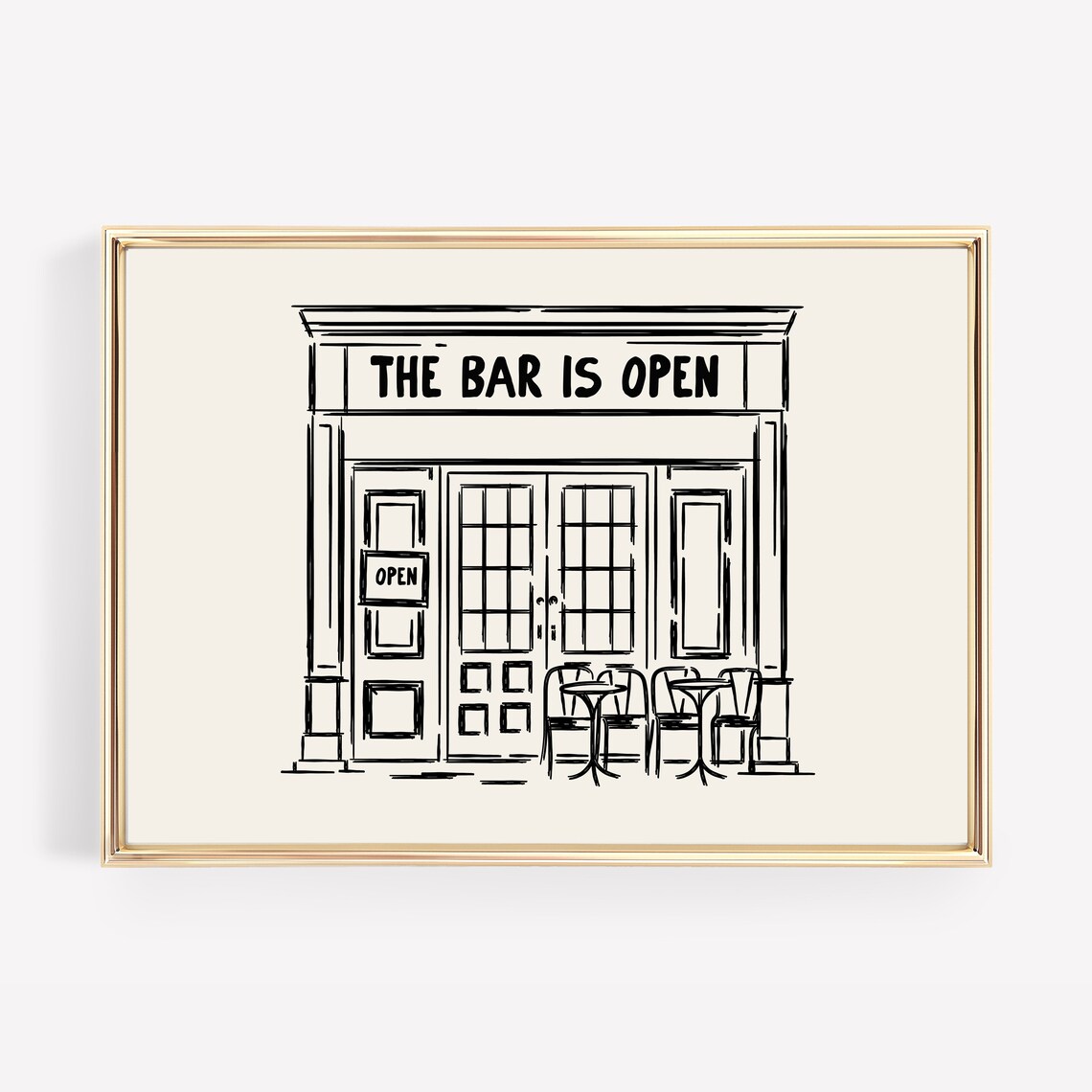 Bar Cart Vintage Bar Cart Decor Art Print