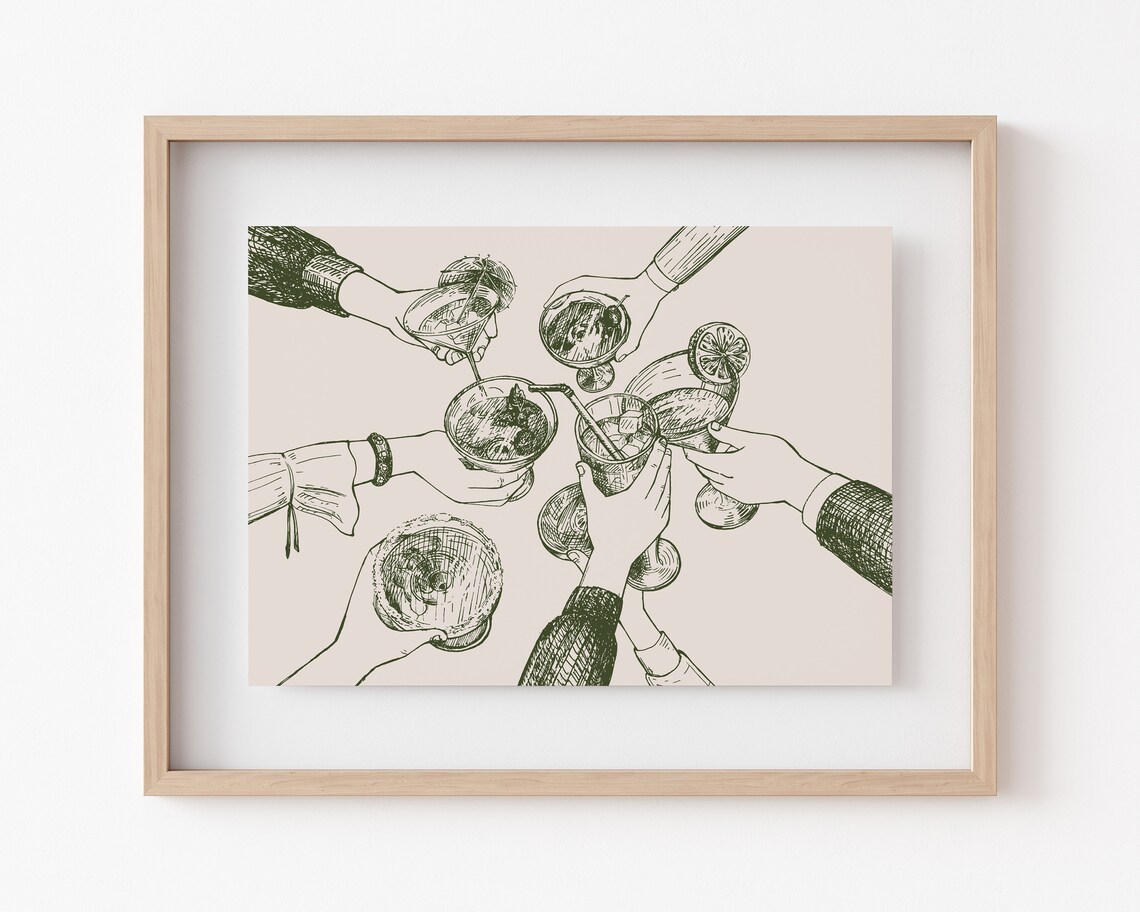 Aesthetic Cheers Bar Cart Decor Art Print - Image 3