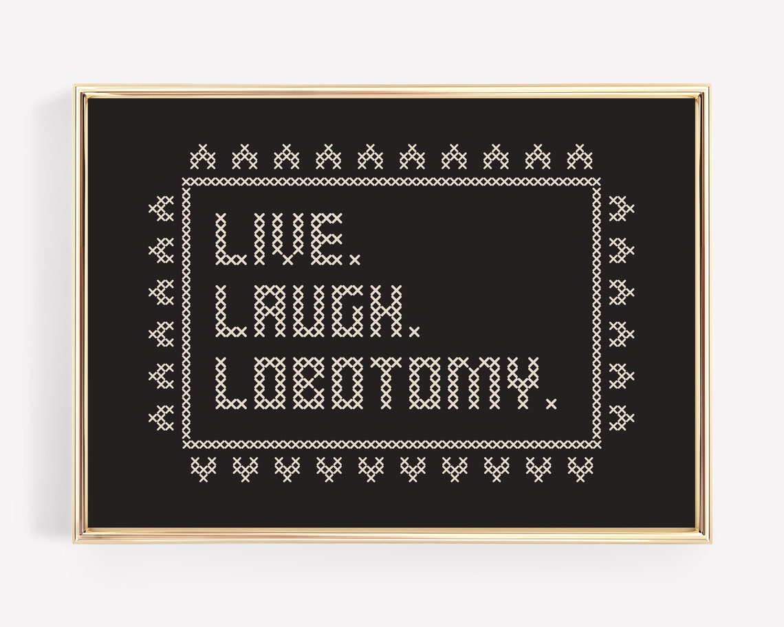 Live Laugh Lobotomy Halloween Art Print - Image 2