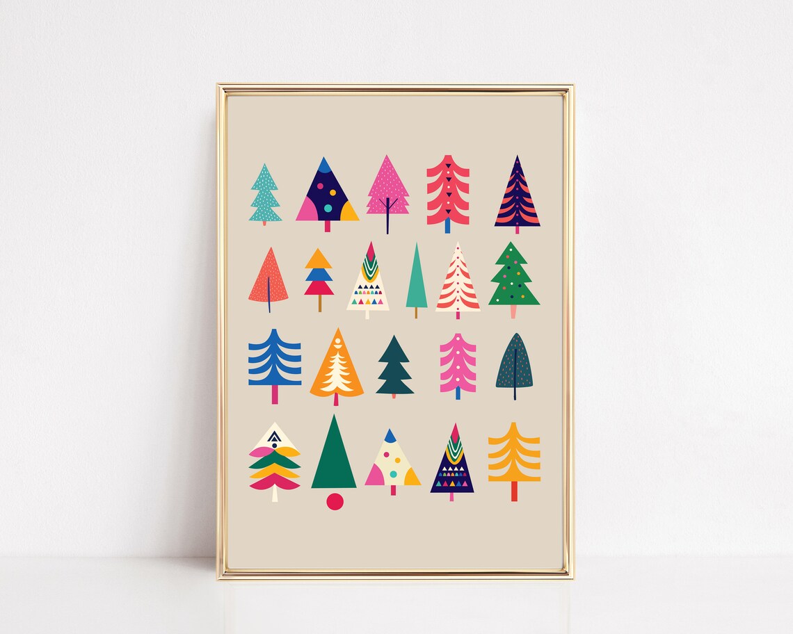 Christmas Tree Print, Modern Christmas Wall Decor - Image 2
