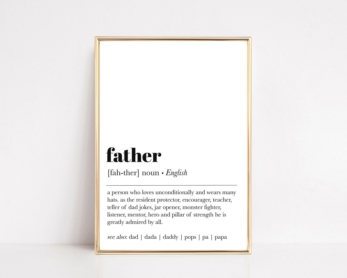 Father Definition Dictionary Style Heartfelt Dad Tribute Poster - Image 2