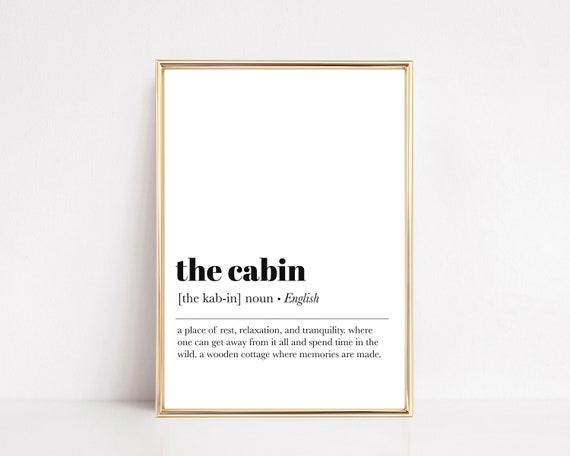 Cabin Definition Minimalist Poster, Cabin Decor