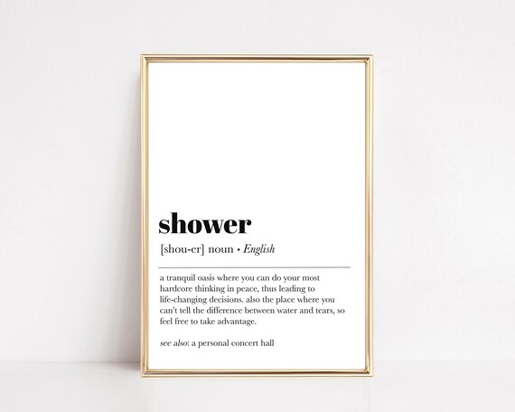 Shower Definition Print Bathroom Wall Decor Funny Bathroom Art Bathroom Print Guest Bathroom Decor Print