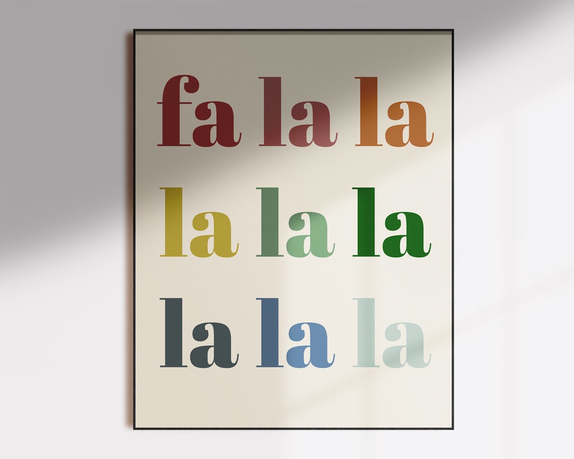 Fa La La Holiday Christmas Wall Art Print