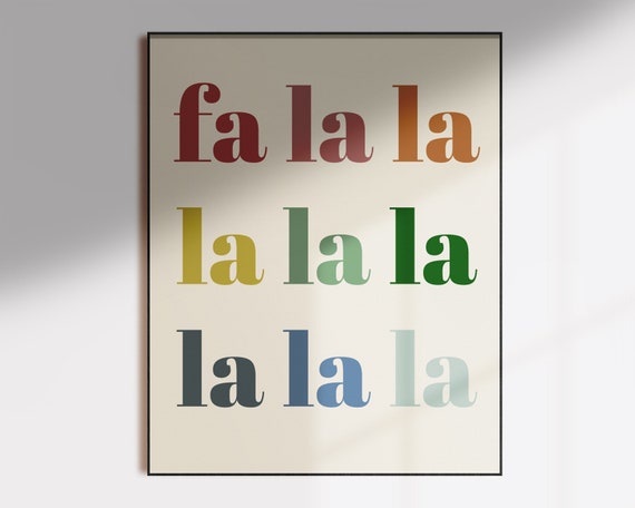 Fa La La Holiday Christmas Wall Art Print