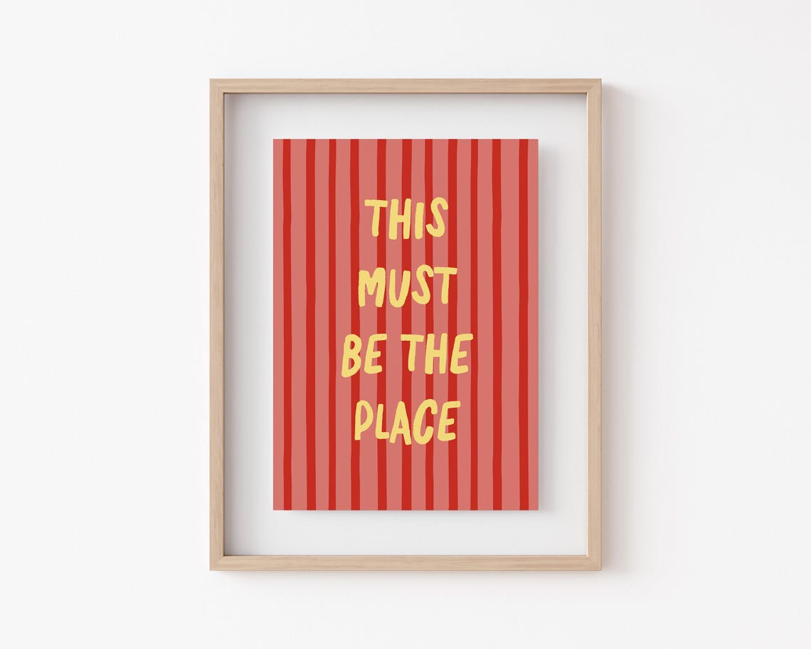 Custom Quote Wall Art Trendy Stripe Print Cute Apartment Decor College Dorm Poster Gift Kikiandnim Wall Art - Image 2