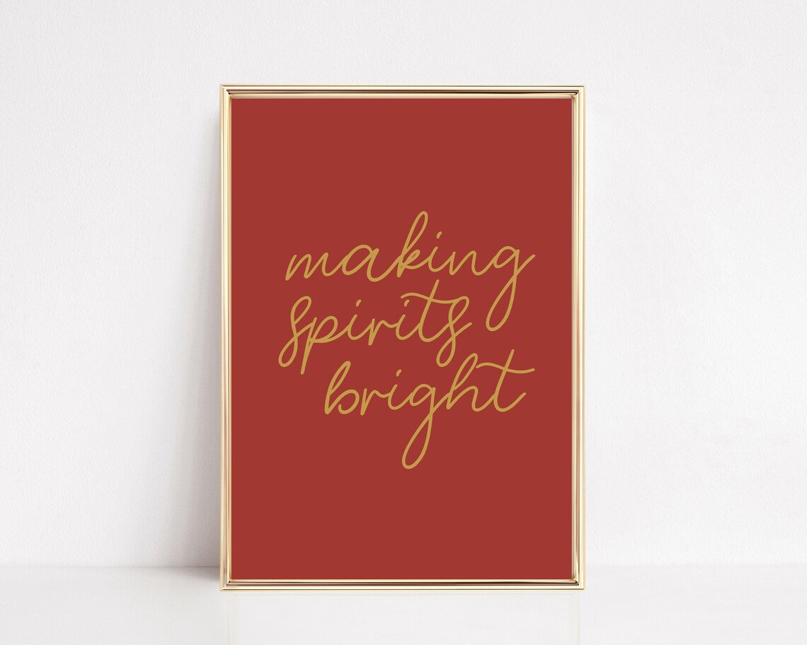 Funny Christmas Bar Cart Decor Art Print