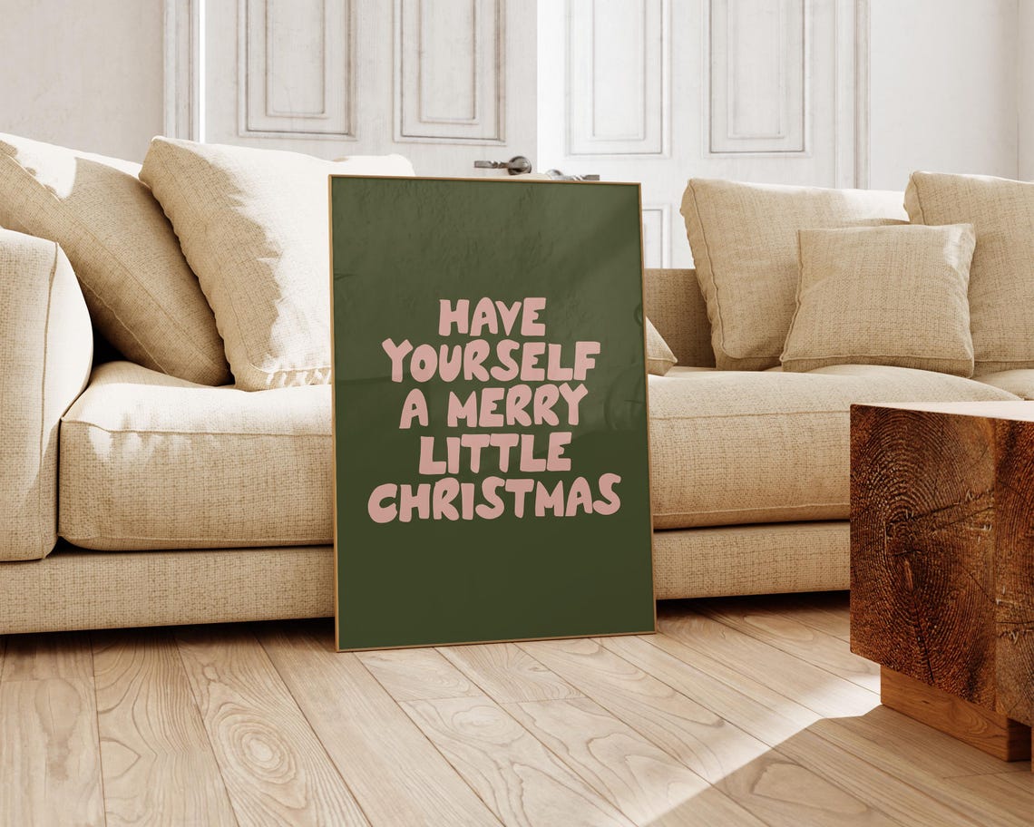 Have Yourself a Merry Little Festive Christmas Quote Wall Art - Image 2