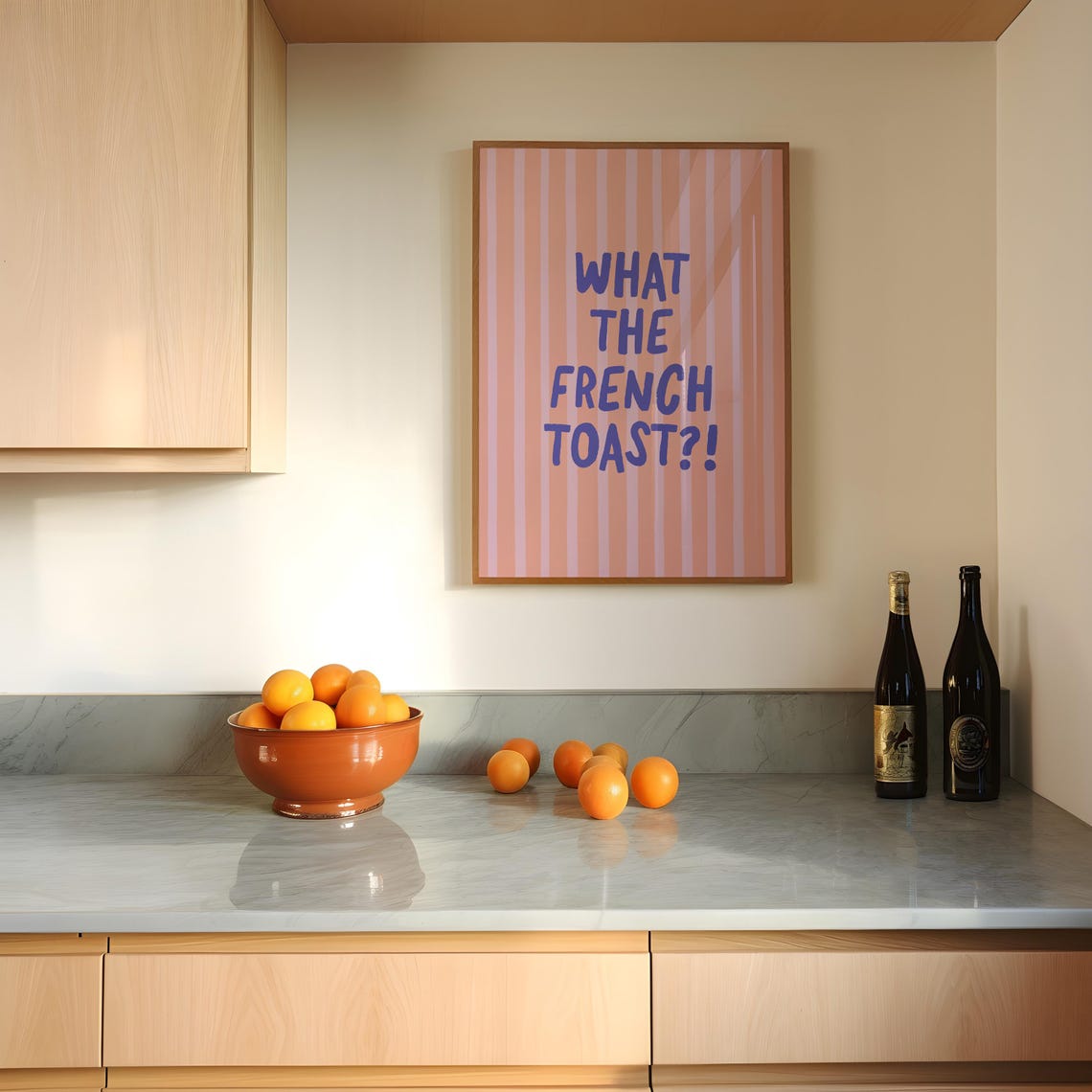 What The French Toast Funny Pink Striped Brunch Kitchen Poster - Image 3