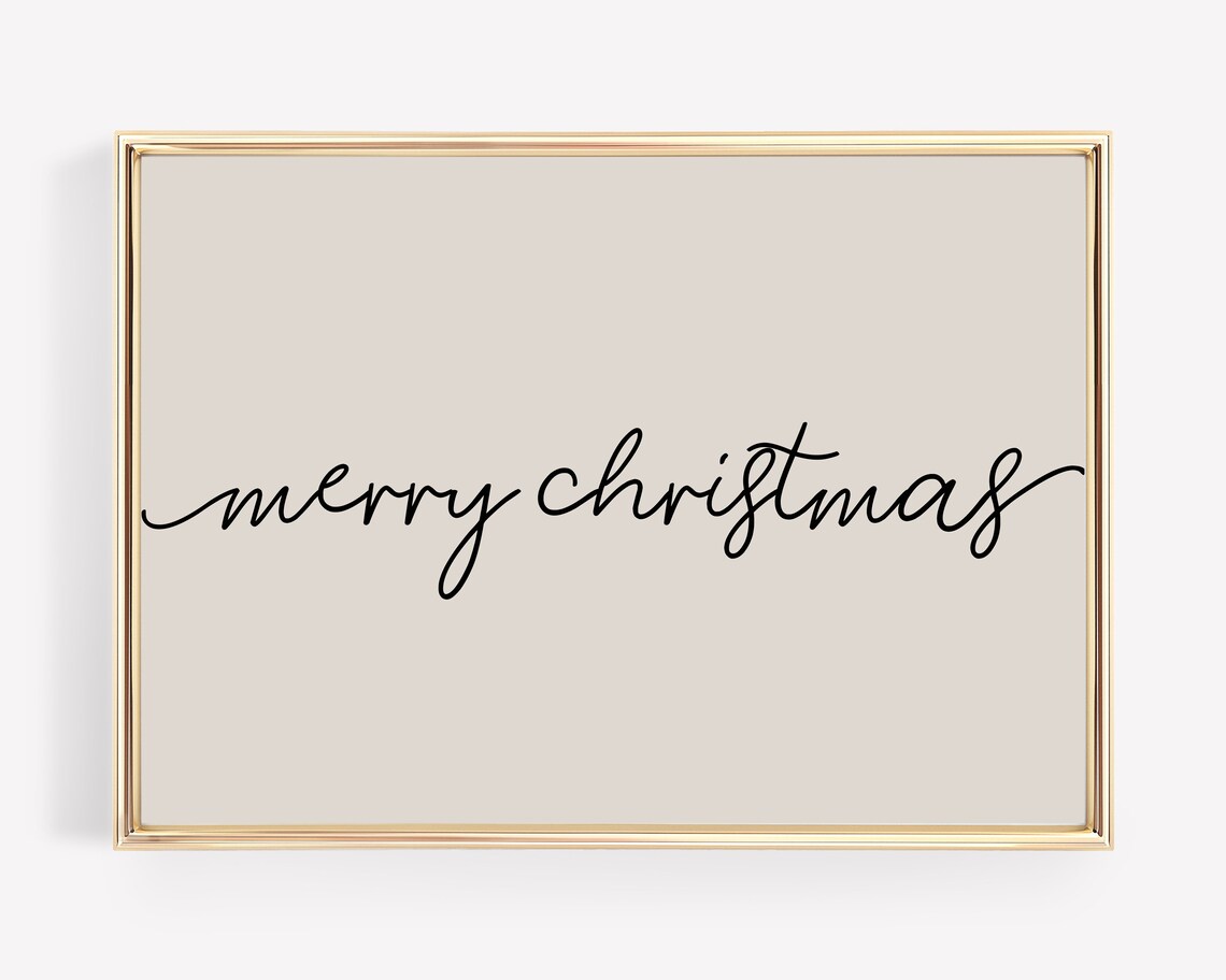 Scandinavian Christmas Decor Merry Christmas Sign Art Print