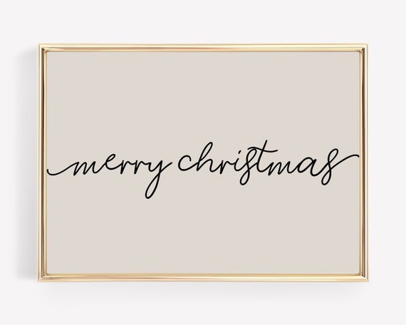 Scandinavian Christmas Decor Merry Christmas Sign Art Print