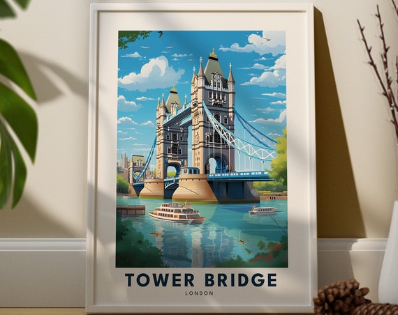 Tower Bridge Travel Print Wall Art Hanging Home Dcor Poster