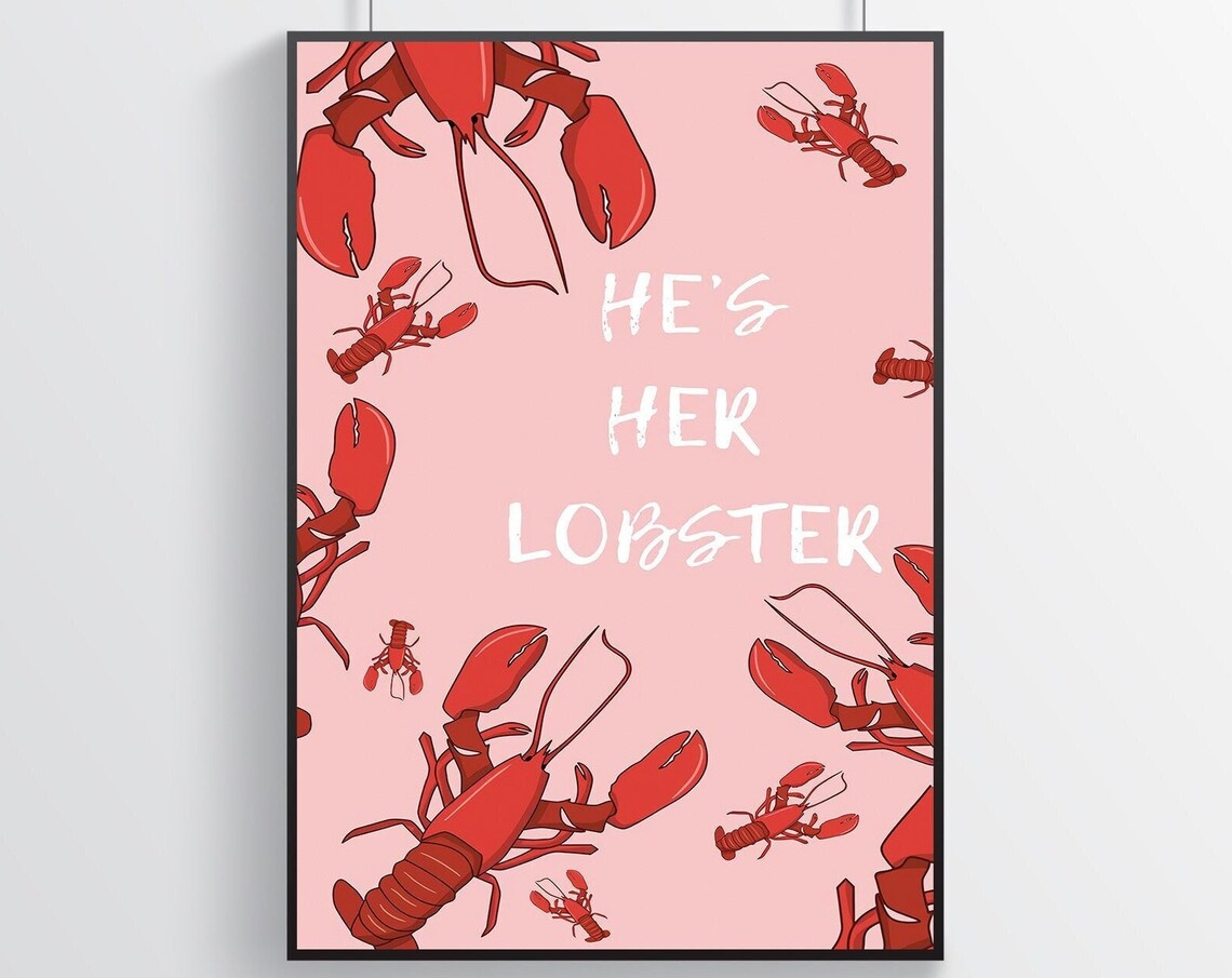 He's Her Lobster Friends TV Series Quote Pink Romance Poster