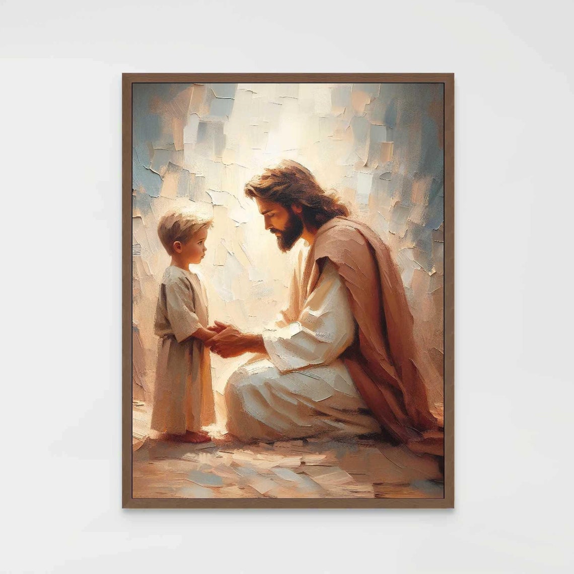 His Savior Modern Christian Art, Jesus And Boy
