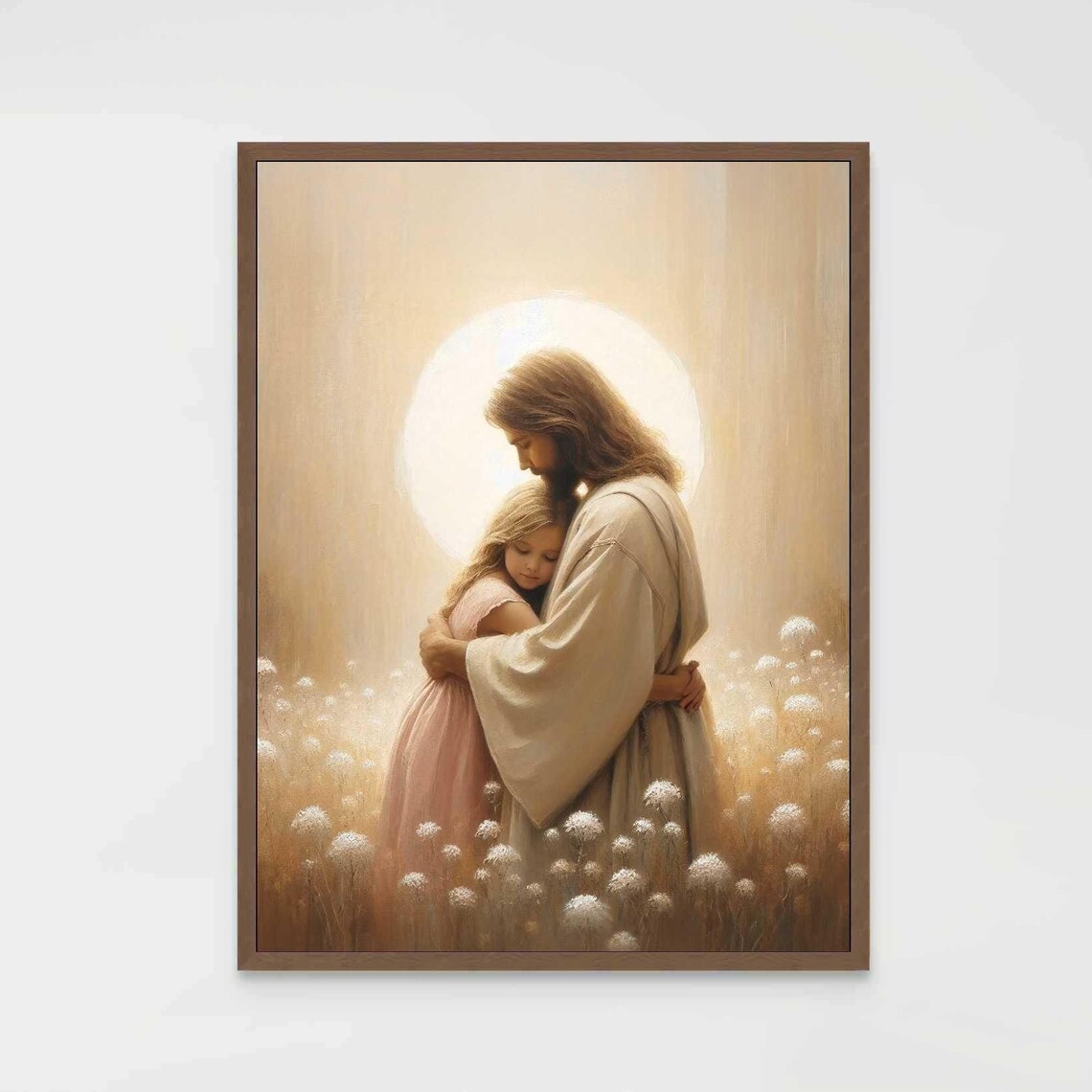 Jesus With Girl, Christian Art Poster