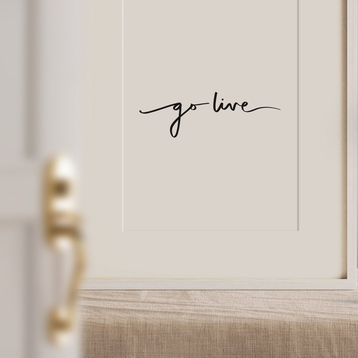 Go Live Minimalist Script Black and White Inspirational Quote Poster - Image 3