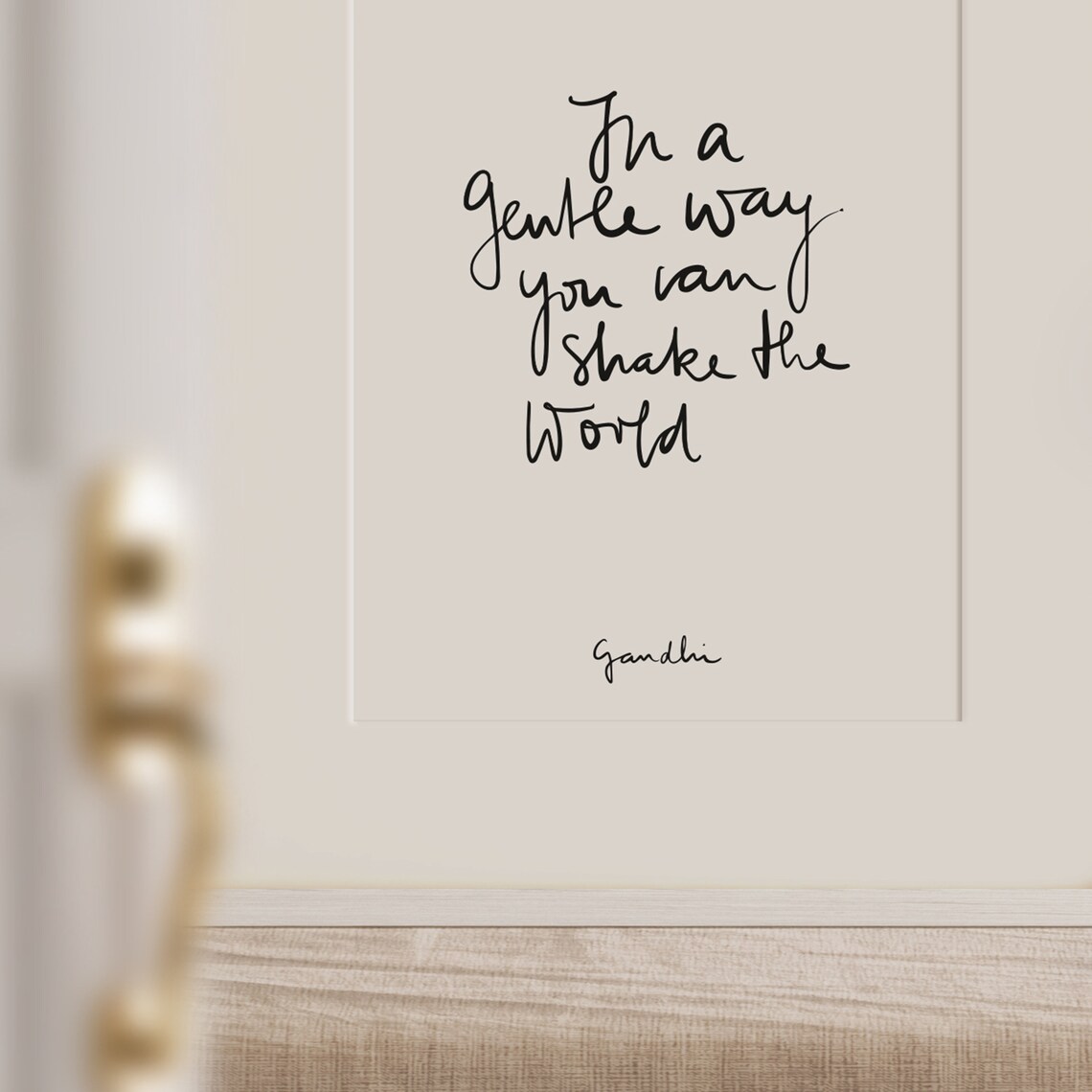 In A Gentle Way You Can Shake The World Famous Gandhi Quote Poster - Image 2