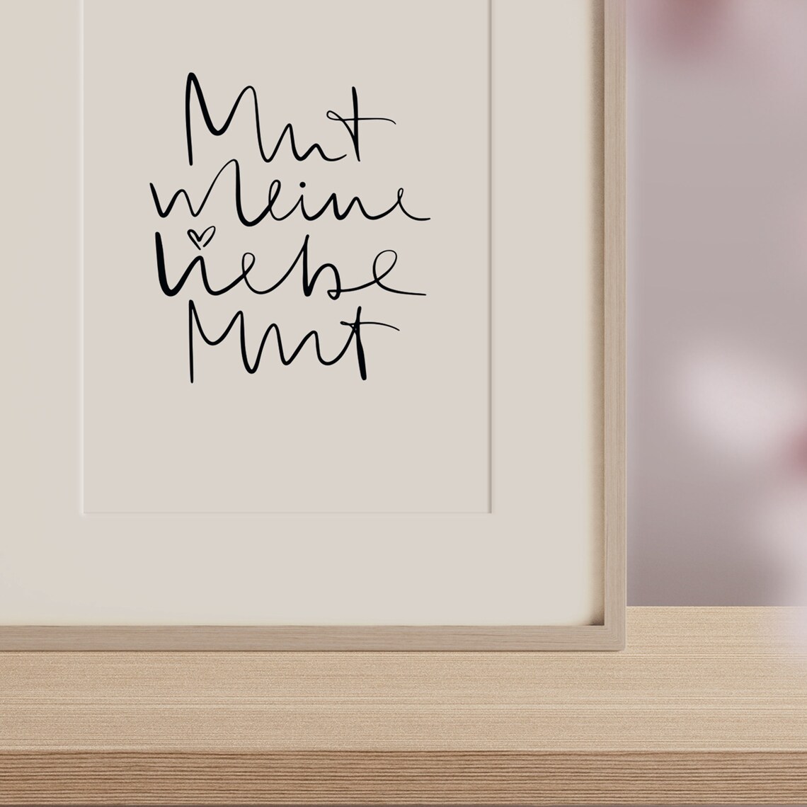 Mut Meine Liebe German Courage Typography Art Print - Image 3